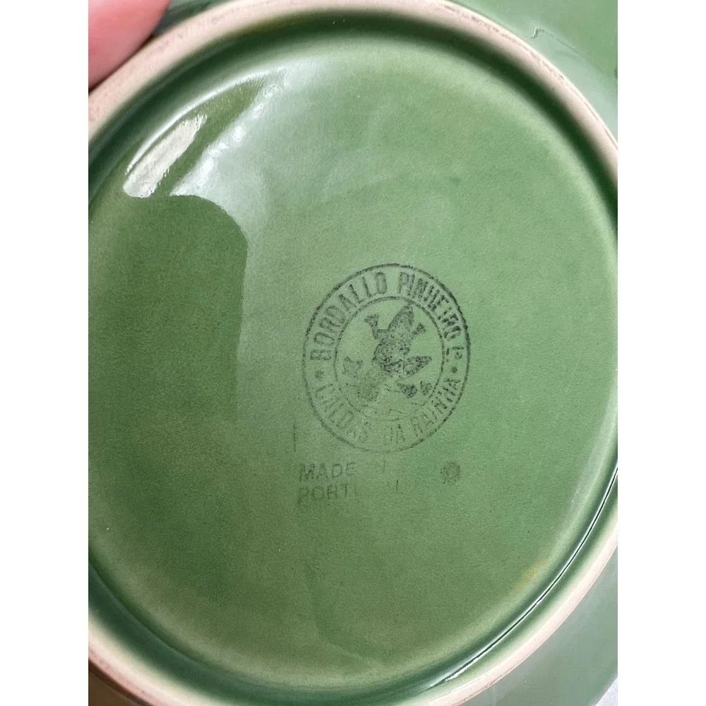 Bordallo Pinheiro Cabbage Green Tea Cup and Saucer Set Made in Portugal Ceramic